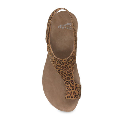 Dansko Reece Leopard Suede Sandal Top