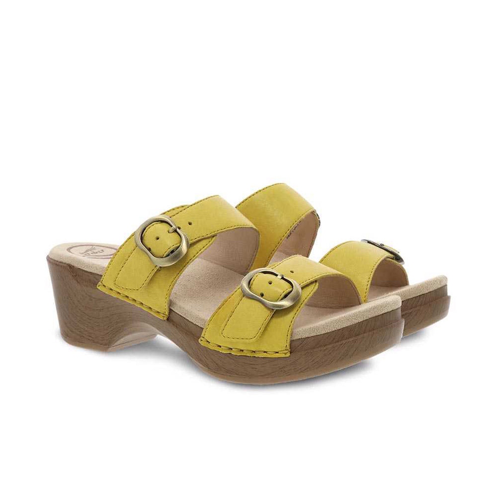 Yellow store dansko sandals